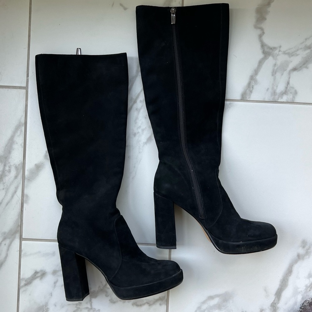 Vince Camuto platform suede heeled boots